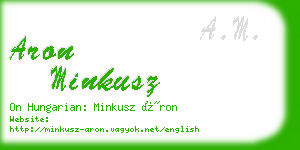 aron minkusz business card